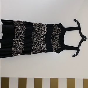 DVF silk mini dress w/ flower panels.